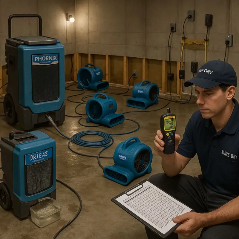 Structural Drying and Dehumidification process in Miramar, FL
